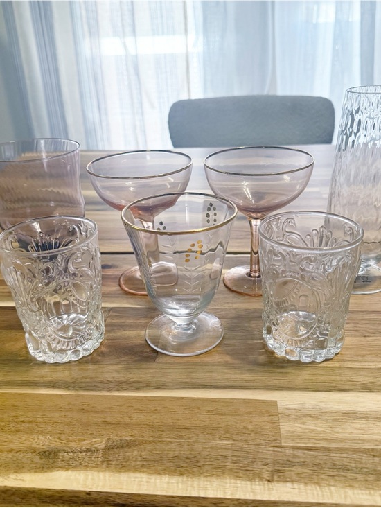 Other - Anthropologie Assorted Set of 7 Glass Coupe Champagne Juice Glasses Multicolor